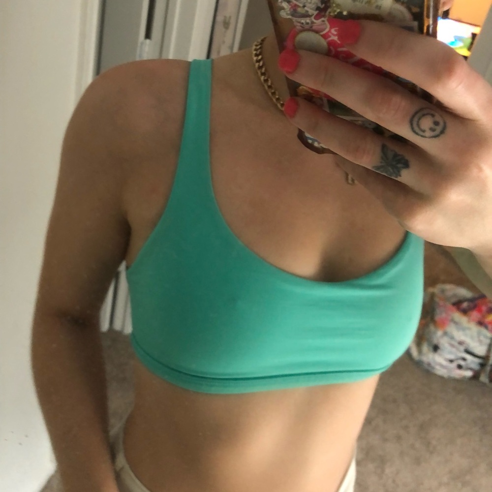Teal lululemon cross cross strap sports bra